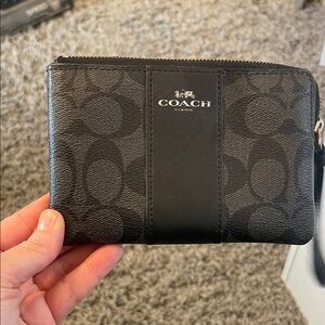 Coach Black Signature Wristlet